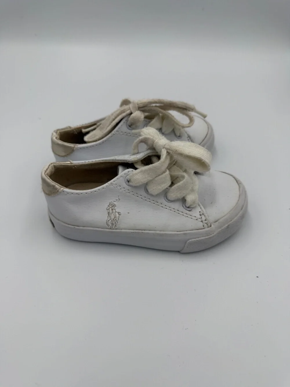 Polo by Ralph Lauren Girls Toddler 7 White Lace-Up Sneakers Shoes